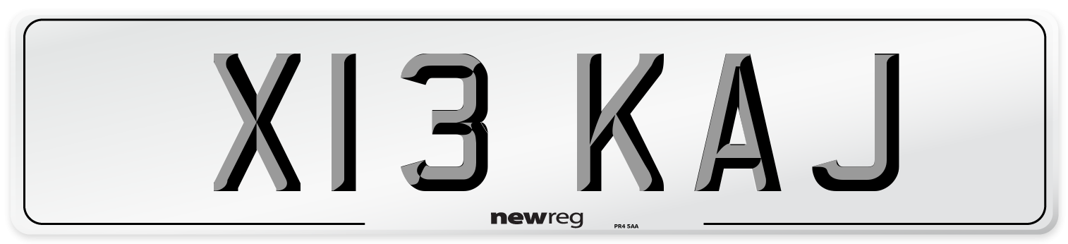 X13 KAJ Number Plate from New Reg